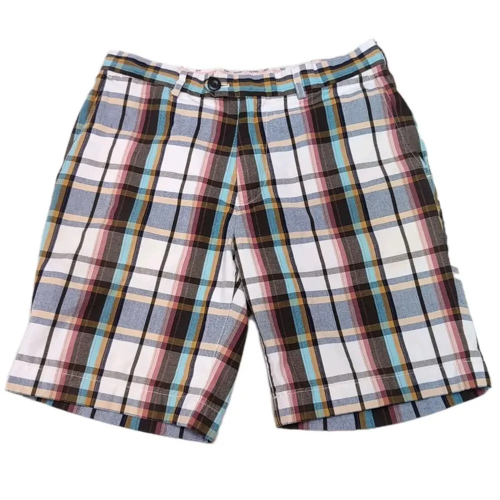 Jack Spade Shorts Men's Size 30 Multicolor Plaid Chino Cotton 8 inch Inseam